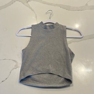 Grey Tank Crop Top